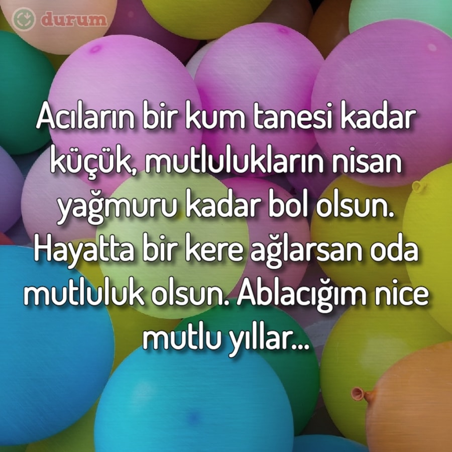 Ablaya Doğum Günü Mesajı Yazılı Resim