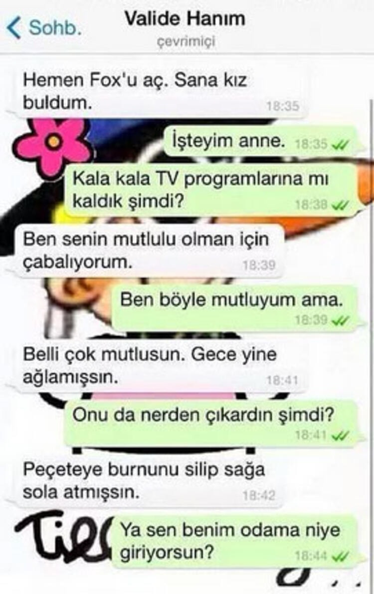 anne ve oğul komik whatsapp yazışması