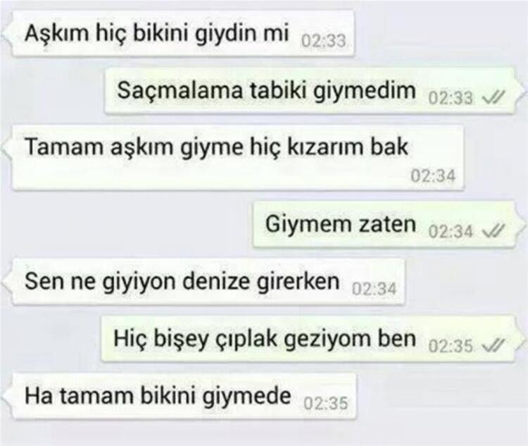 aşkim bikini giydin mi