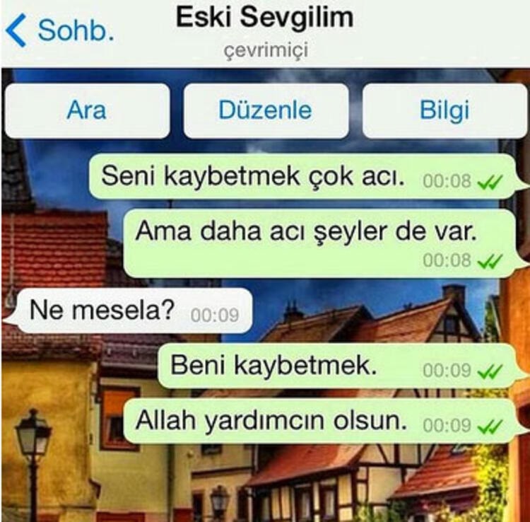 eski sevgili ile komik whatsapp yazışması