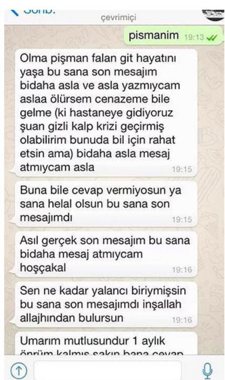 pişmanım komik whatsapp yazışmaları