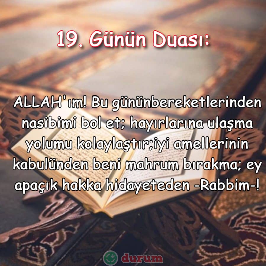 Ramazan'da 19. Günün Duası
