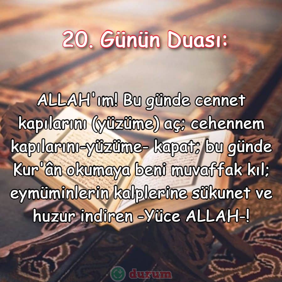 Ramazan'da 20. Günün Duası