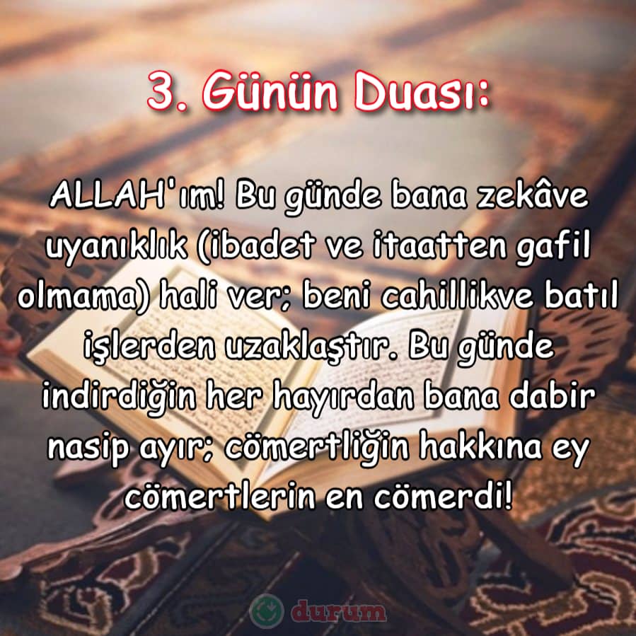 Ramazan'da 3. Günün Duası