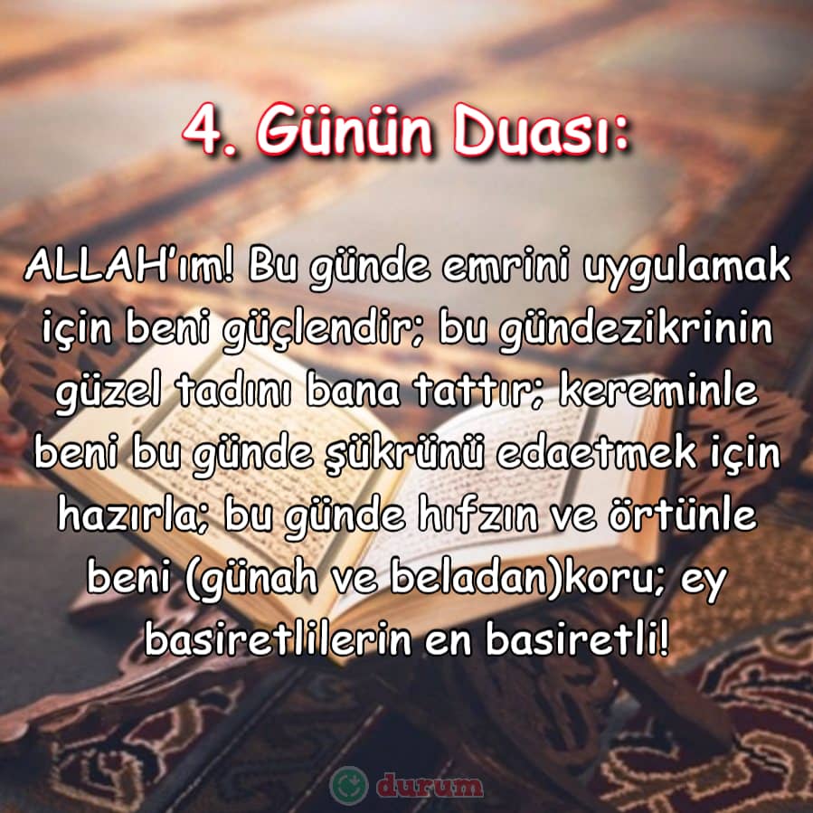 Ramazan'da 4. Günün Duası