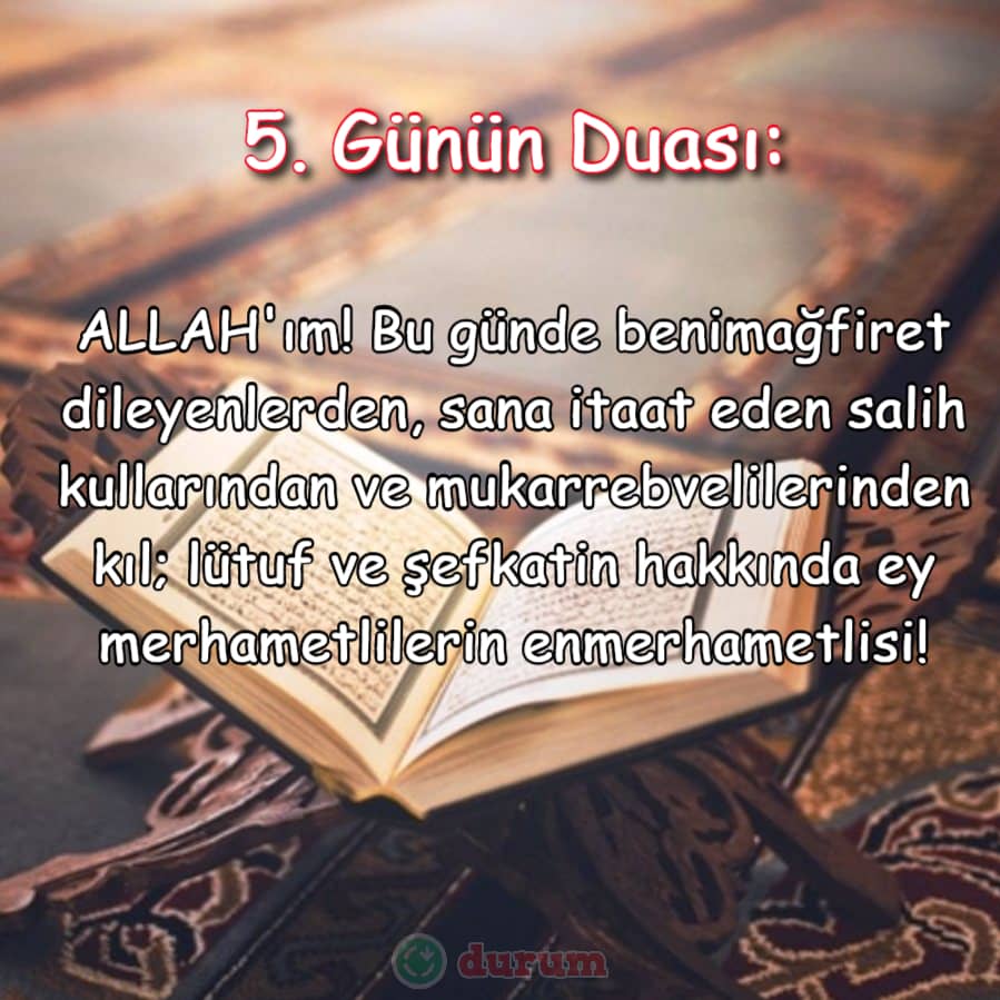 Ramazan'da 5. Günün Duası