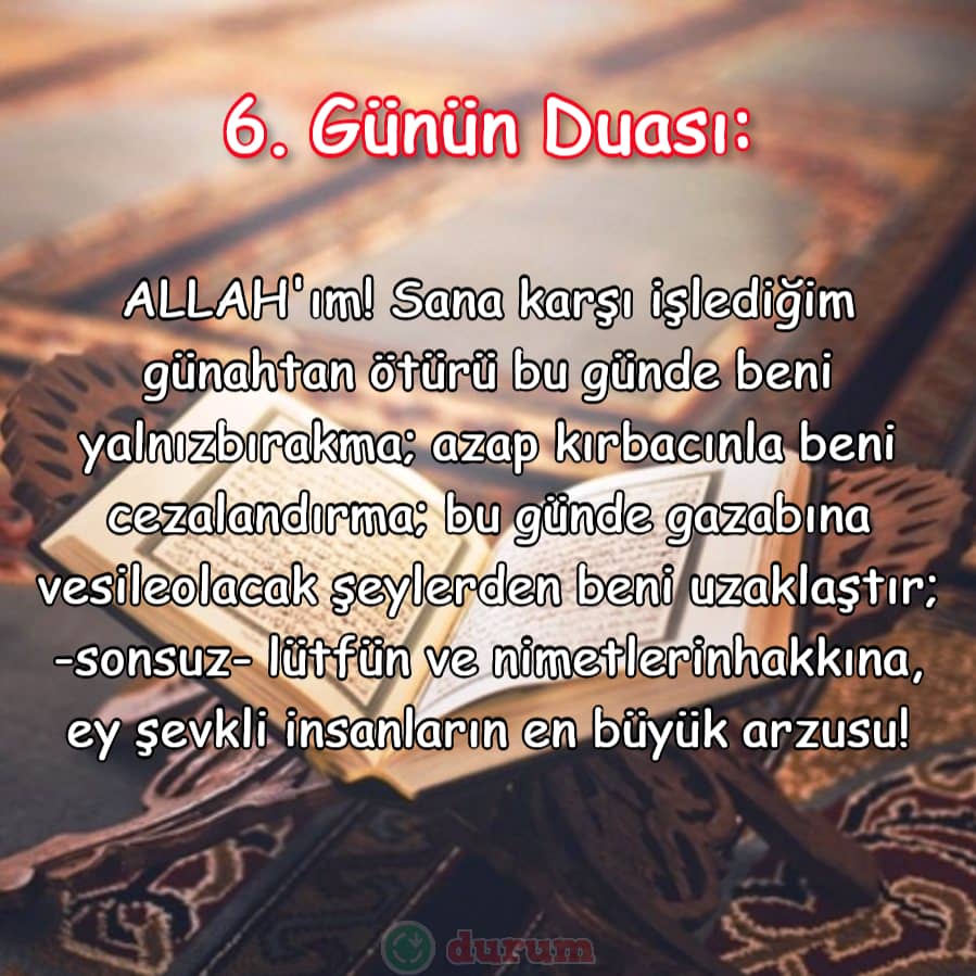 Ramazan'da 6. Günün Duası