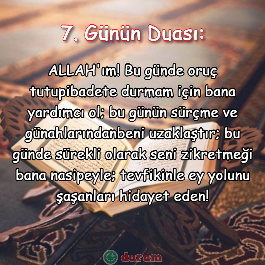 Ramazan'da 7. Günün Duası