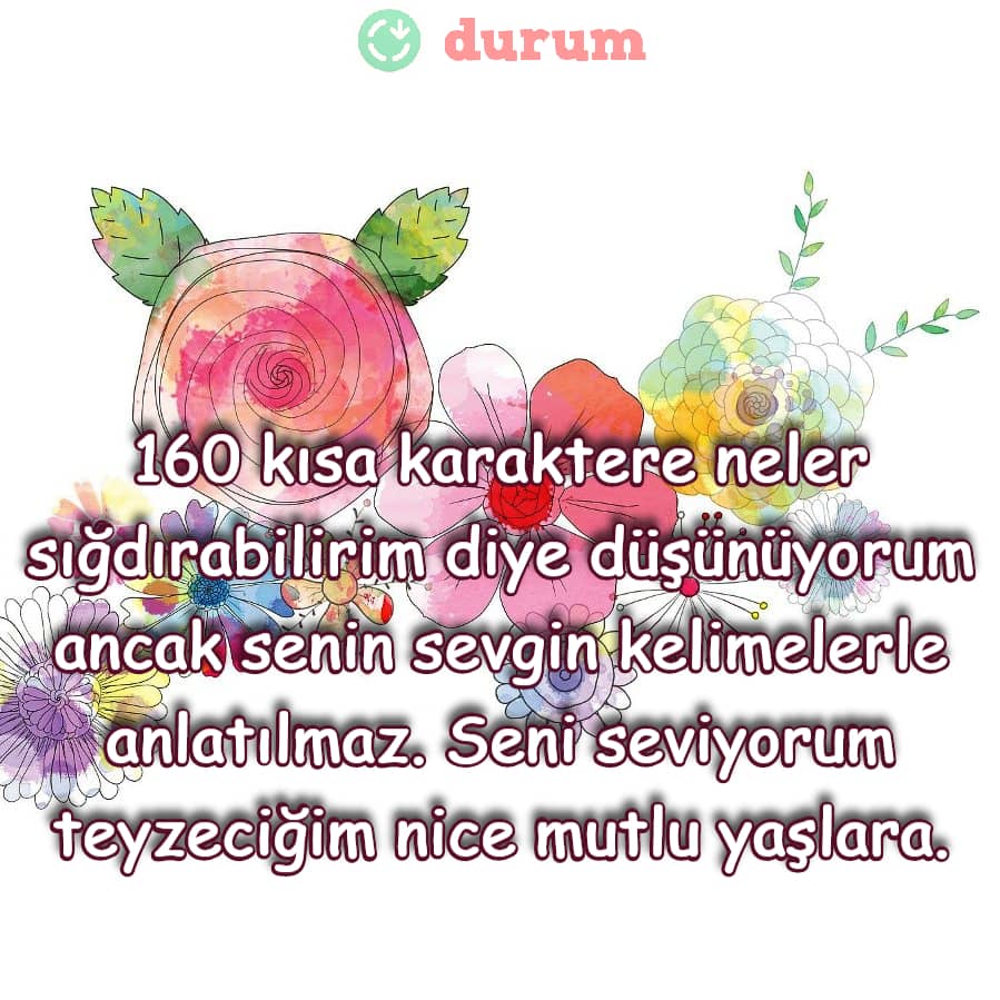 Resimli teyzeye doğum günü